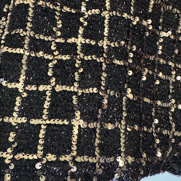 Chic Black and Gold Sequin Christmas Party or Saints Game Jacket - Picture 7 of 7